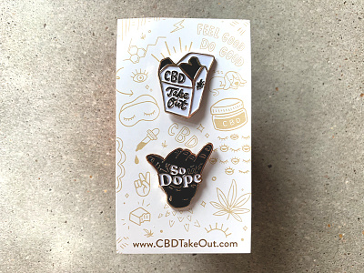 CBD TakeOut Enamel Pins brand color design enamelpin handdrawn illustration pins
