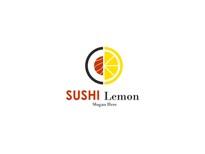 Logo Sushi Lemon branding flat icon illustrator logo logodesign logokitchen logotype sushi sushilogo typography