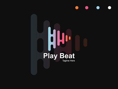 Logo Play Beat Music adobe illustrator branding company logo design flat flatlogo logo logobranding logodesign logomaker logos logotype music musiclogo playbeat simple logo