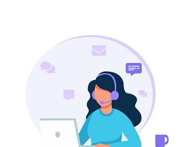 Contact Us call center contact illustration live chat support vector