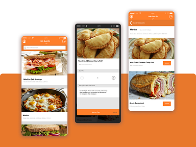 iOS food delivery mobile app recreation.