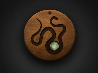 Wooden Snake Talisman with Peridot talisman wood wooden pendant