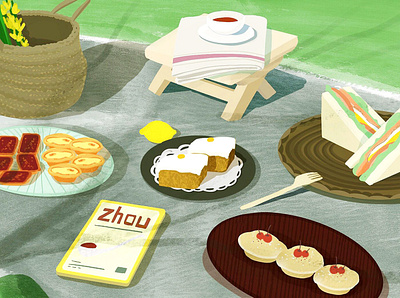picnic illustration painting picnic