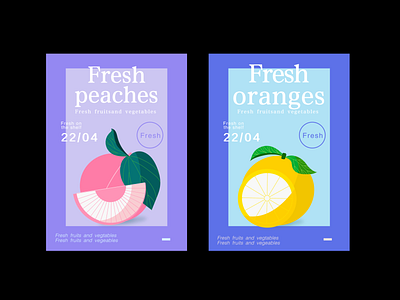 Fresh vegetables design illustration orange oranges peach 桃子 橘子