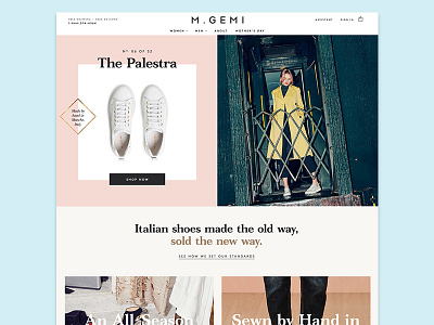 Editorial E-Commerce Homepage Design e commerce editorial fashion homepage landing page luxury retail shoes website