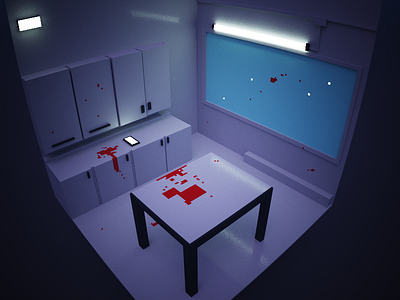 The Crime Scene blood crime design game gamedev geme design horror scene space voxel