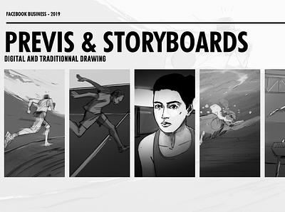 Storyboards for FB olympics character facebook facebook ad fb illustration olympics photoshop previs sport stories story storyboard storyboards