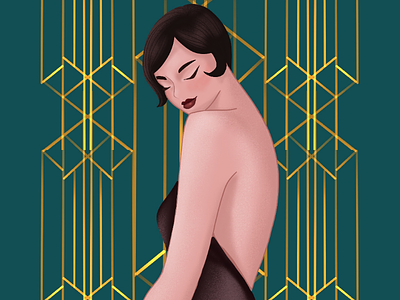 Gatsby illustrations procreate gold