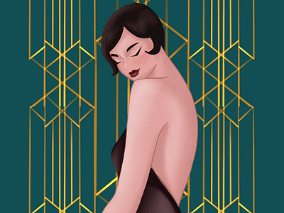Gatsby illustrations procreate gold