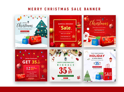 Christmas Sale Banner catalogue christmas christmas card christmas flyer christmas tree clean discount discount card elegent illustration red sale