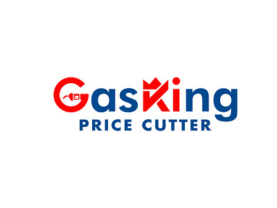 GasKing abstract art blue and red brand branding gas gas station identity king lgoo g minimal price red typography vector