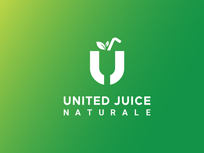 United Juice Restaurant logo abstract android logo animation branding design food icon identity illustration juice logo minimal modern restaurant logo script simple sketch symbol typography ui design