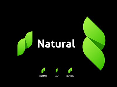 Natural logo branding design graphic design grean logo icon identity leaf leaf logo logo logo concept logo creation logo idea logo maker minimal modern logo natural nlatter nlatterlogo ntural logo vector
