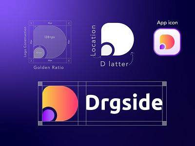 Drgside app icon branding colorful logo design golden ratio golden ratio logo gradian logo icon identity location location logo logo logo creation logo design logo idea logo maker minimal modern logo simple logo vector