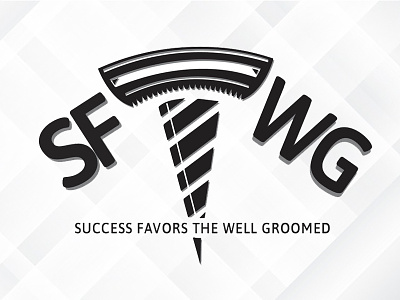 Success Favors the Well Groomed - Alternate Version art barber haircutstyling logo for hi