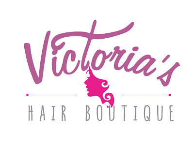 Victoria's Hair Boutique Logo atlanta boutique curls drawing hair logo