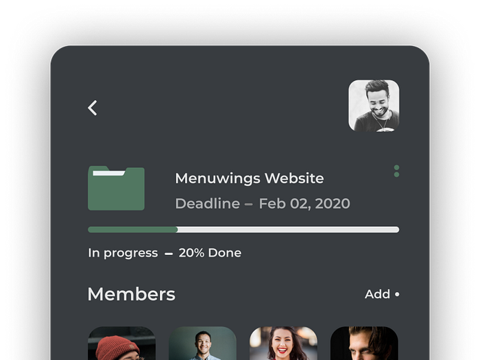 Project Management App Dark Mode by Keshav Dev on Dribbble