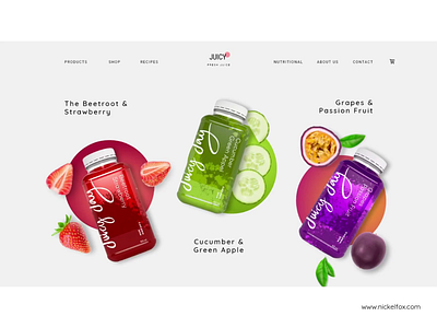 Fresh Juice Website adobe xd animation app branding color concept design interaction juice minimal modern trending typography ui user experience userinterface ux visual design website website design