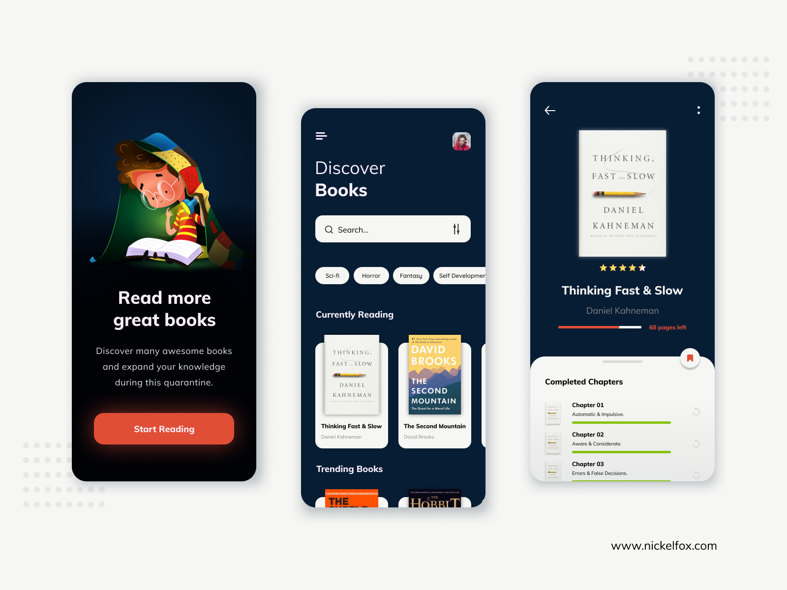 Book Reading App by Keshav Dev for Nickelfox on Dribbble