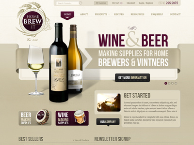 HBI Project beer brew brown burgundy catalog ecommerce grey interface products tan ui user vintage web web design web ui website wine