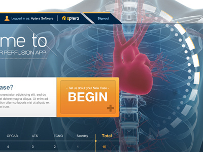 Cardiovascular Web App app blue design medical orange software techy web web app website