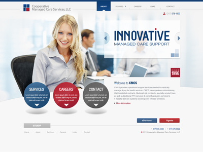 CMCS Project blue business corporate design green red web web design website