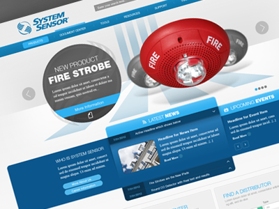 Ss Concept blue clean design news products red slider web web design website