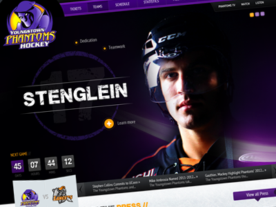 Phantoms Hockey counter design hockey purple sports web website