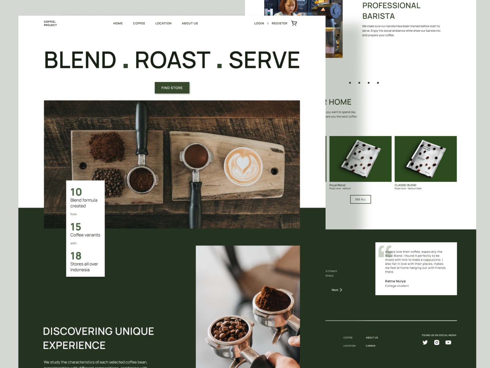 Coffee.Project Coffee Shop Landing Page by Dony Alhadi on Dribbble