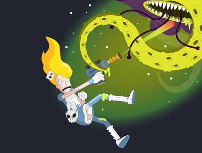 Brave Alice in Rick and Morty world adobe aliceinwonderland characters design illustration rickandmorty vector