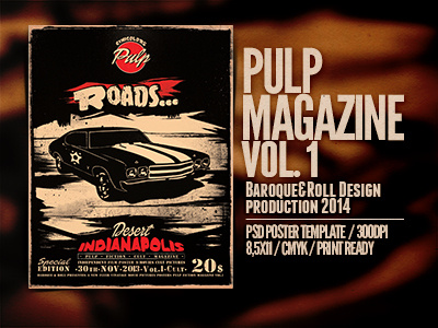 Pulp Magazine vol.1 cars drive fiction film graphics highway movie picture retro rider road splatter