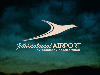 International Airport Logo air airplane airport company design fly flying graphic international label line logo