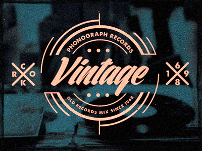 Vinyl Store Label / Poster alternative british label music old style psd records shop vintage vinyl