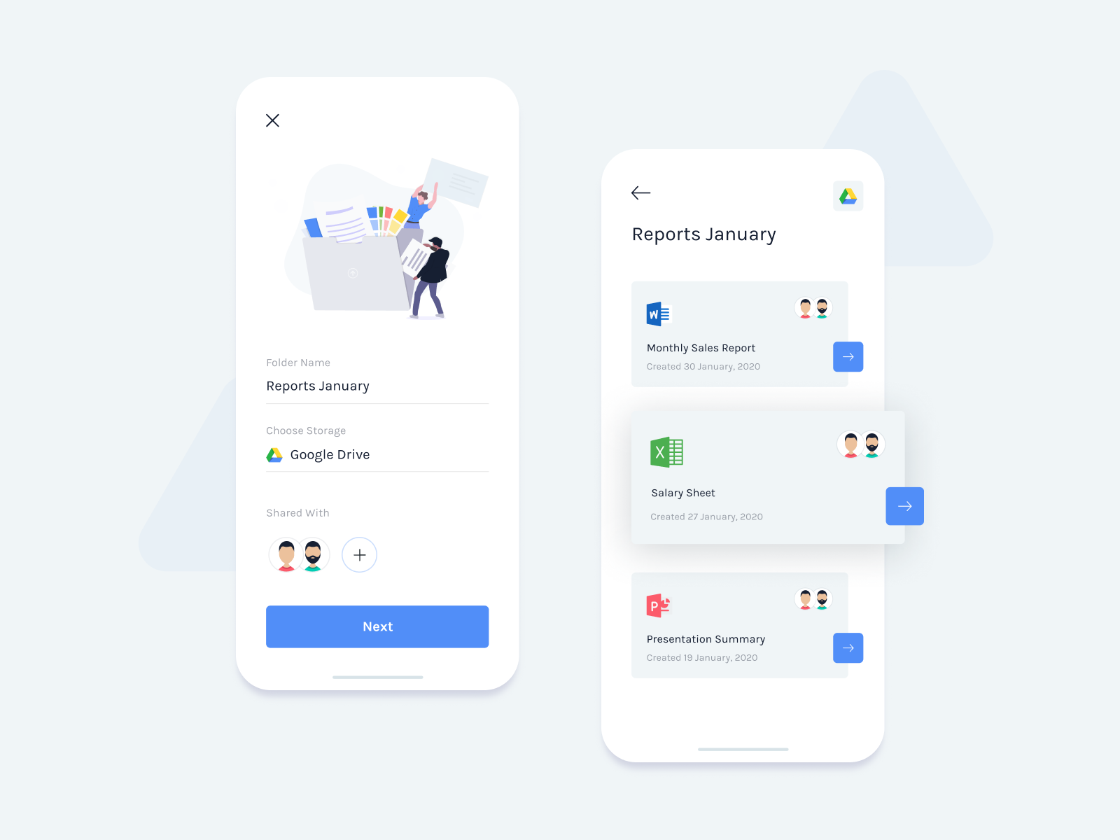 Storage app UI by PixorStudio on Dribbble