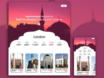 Nearmosque mosque muslim userinterface webdesign