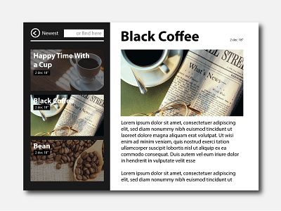 black coffee article blog coffee ui website