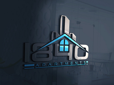 1840 apartments branding design logo