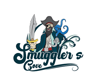 smuggler s cove 2 branding cove design illustration logo octopus pirate sword