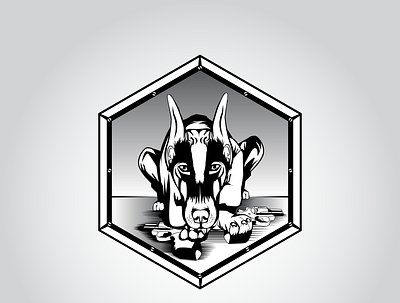 Sheepdog Vigilance black branding design dog gray illustration logo pet security