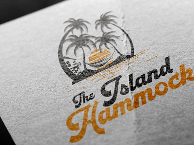 the island hammock branding design hammock illustration island logo palmtree sea vector