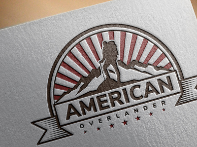 american overlandER MOCKUP america american branding design hiker illustration logo mountain vector