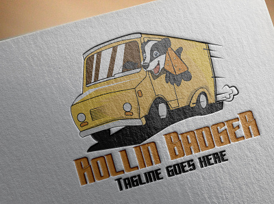rollin badger badger branding cheese design illustration logo truck typography vector