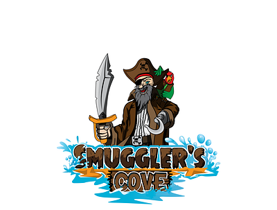 smuggler s cove 3 branding cove design hook illustration logo parrot pirate smuggler sword vector