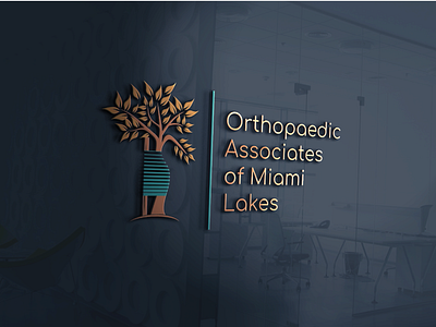 orthopaedic associates of miami lakes branding design illustration logo miami miami lakes orthopedic tree vector