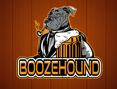 BOOZEHOUND 2 beer beer art branding design dog illustration logo pipe pub vector