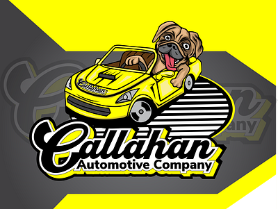 CALLAHAN automotive branding design dog illustration logo vector