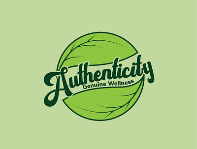 Authenticity logo design authentic authenticity branding design graphic design green illustration leaf logo typography vector