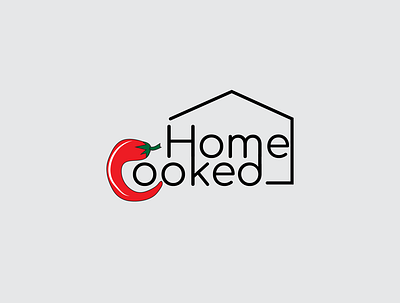 Home cooked logo design branding chilli cooked cooking design home hot illustration logo restaurant resto vector