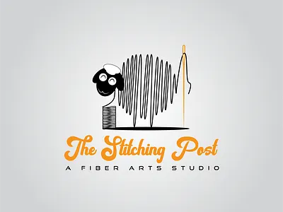 The Stitching Post arts branding design fiber fiber arts illustration logo sheep studio thread typography vector wool