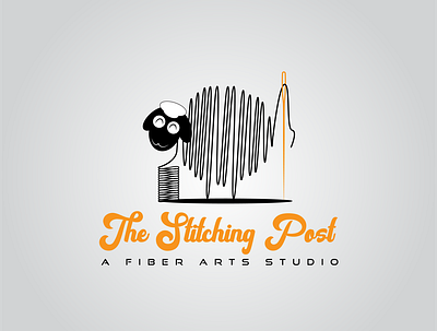 The Stitching Post arts branding design fiber fiber arts illustration logo sheep studio thread typography vector wool